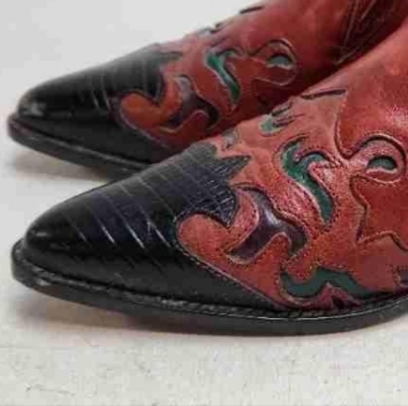 VTG Hunt Club Brazilian Leather Western Booties Pointed, 7.5 - Picture 2 of 8